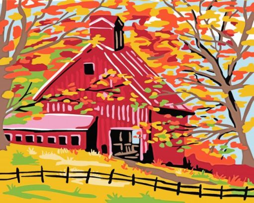 Abstract Barn Fall Diamond Painting