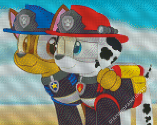 Aesthetic Paw Patrol Illustration Diamond Paintings