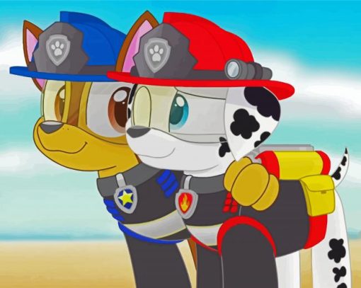 Aesthetic Paw Patrol Illustration Diamond Painting