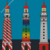 Aesthetic Rainbow Lighthouse Diamond Paintings