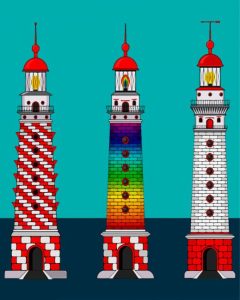 Aesthetic Rainbow Lighthouse Diamond Painting