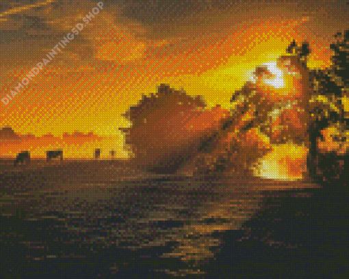 Amazing Misty Sunrise Diamond Painting