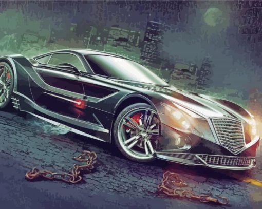 Black Exotic Car Art Diamond Painting