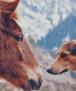 Brown Horse And Dog Diamond Painting