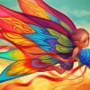 Butterfly Fairy Holding Bouquet Of Flowers Diamond Painting