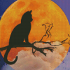 Cat And Moon Silhouette Diamond Painting