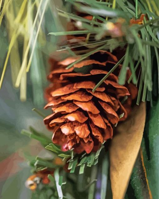 Close Up Pinecone Diamond Painting