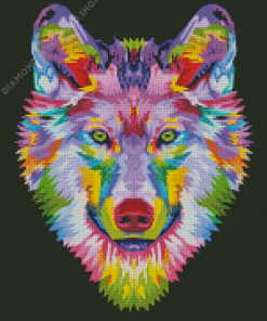 Colorful Wolf Pop Art Diamond Painting
