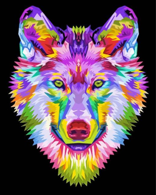 Colorful Wolf Pop Art Diamond Painting