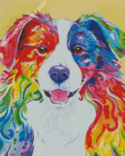 Colorful Border Collie Art Diamond Painting