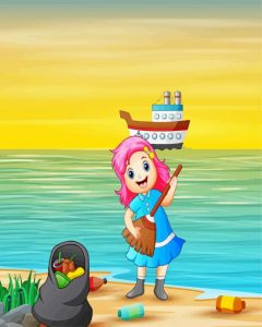 Happy Beach Girl Diamond Painting