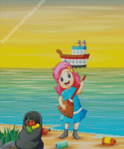 Happy Beach Girl Diamond Painting