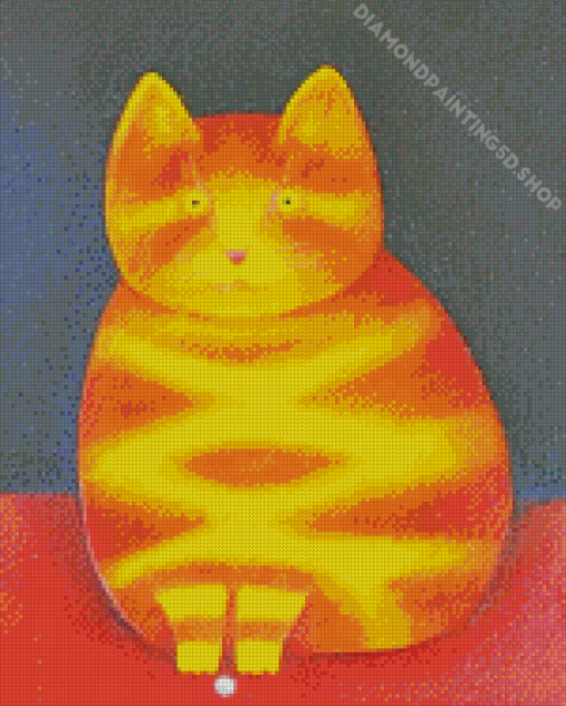 Yellow Fat Cat Diamond Painting