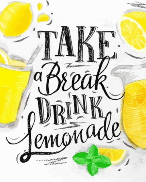 Drink Lemonade Quote Diamond Painting
