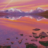 Glacier Mountains Sunset Diamond Painting