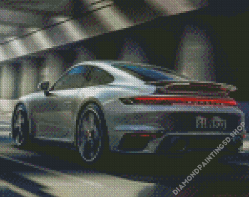 Grey 911 Turbo Diamond Paintings