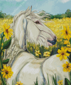 Horse With Sunflowers Art Diamond Painting