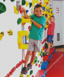 Kids Climbing Walls Diamond Paintings