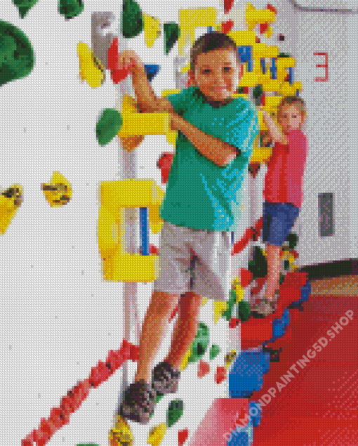 Kids Climbing Walls Diamond Paintings