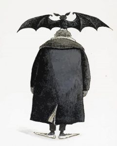 Man With A Bat On His Head By Edward Gorey Diamond Painting