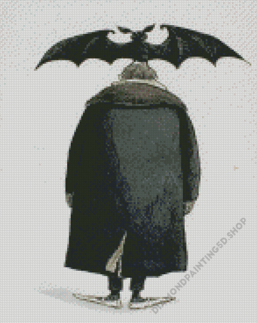 Man With A Bat On His Head By Edward Gorey Diamond Paintings