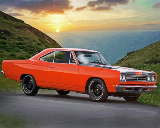 Orange 69 Road Runner Diamond Painting