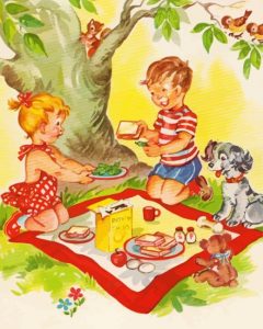 Picnic Vintage Children Diamond Painting