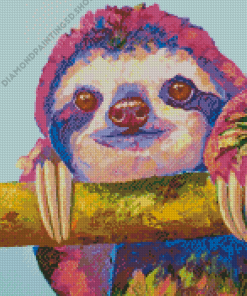 Pink Sloth Animal Diamond Paintings