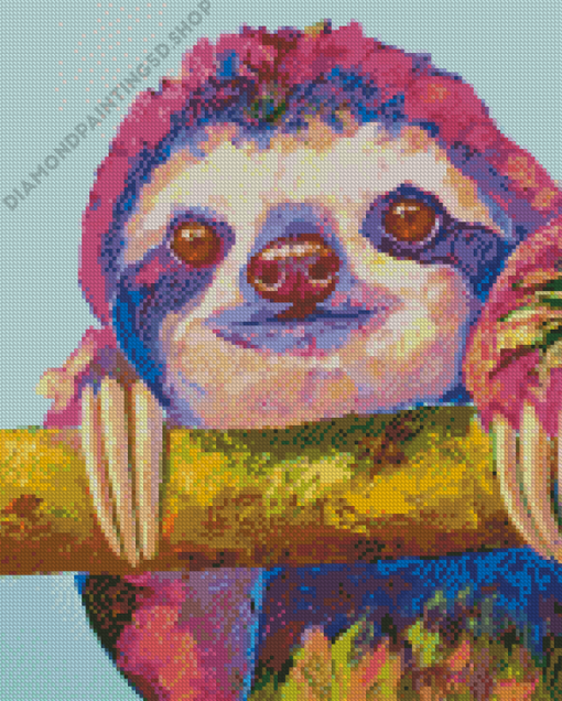 Pink Sloth Animal Diamond Paintings