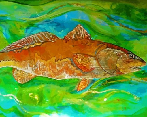 Red Drum Fish Art Diamond Painting