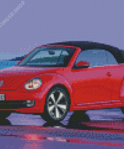 Red Volkswagen Bug Diamond Painting