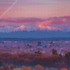 Snowy Mountain Christchurch Sunset Diamond Painting