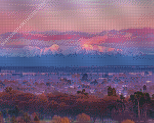 Snowy Mountain Christchurch Sunset Diamond Painting