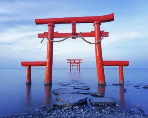 The Floating Torii Gate Diamond Painting