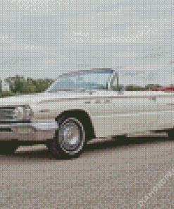 White Vintage 62 Buick Car Diamond Paintings