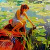 Woman On Boat Diamond Painting