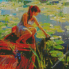 Woman On Boat Diamond Paintings