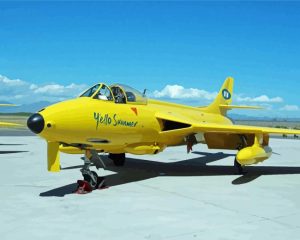 Yellow Hawker Hunter Diamond Painting