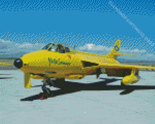 Yellow Hawker Hunter Diamond Painting