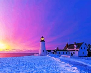 Beautiful Sunset In Pemaquid Point 5D Diamond Painting