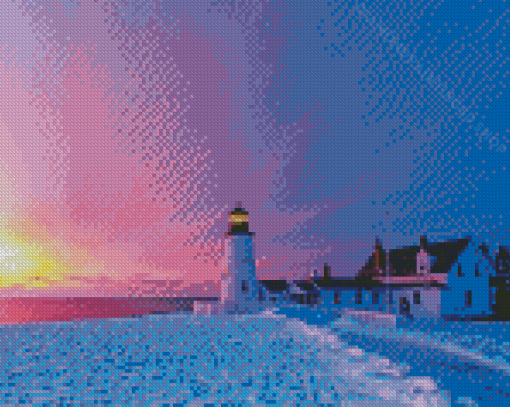 Beautiful Sunset In Pemaquid Point 5D Diamond Paintings