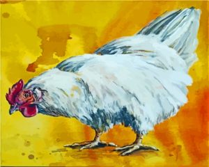 Aesthetic Big White Rooster Bird 5D Diamond Painting