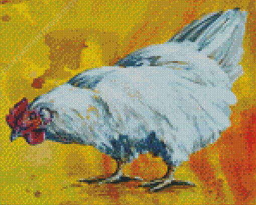 Aesthetic Big White Rooster Bird 5D Diamond Paintings