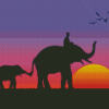 Black Elephant Silhouette Diamond Paintings