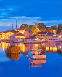 Boothbay At Night 5D Diamond Painting