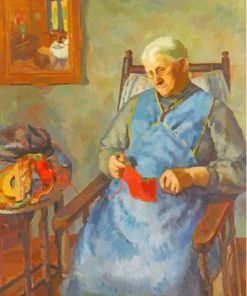 Lady Knitting 5D Diamond Painting