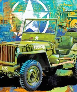 Military Jeep Art 5D Diamond Painting