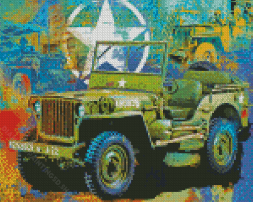 Military Jeep Art 5D Diamond Paintings