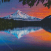 Mt Hood Lost Lake Water Reflection 5D Diamond Paintings