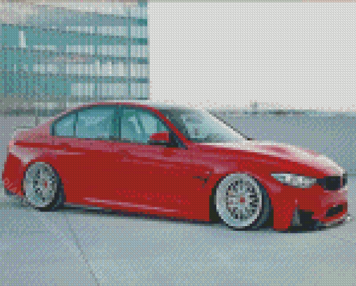 Red BMW M3 F80 Car Diamond Paintings